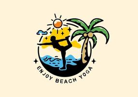 Colorful yoga beach circle illustration vector