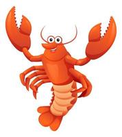 Cute lobster cartoon illustration isolated on white background vector