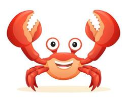 Cute crab cartoon illustration isolated on white background vector