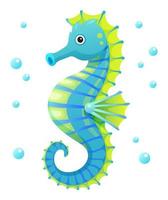 Cute seahorse cartoon illustration isolated on white background vector