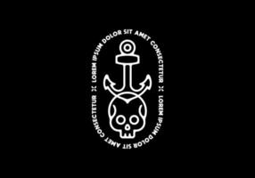 anchor and skull line art with lorem ipsum text vector