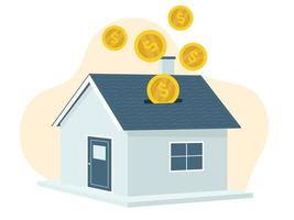 house piggy bank.  investing money in property vector