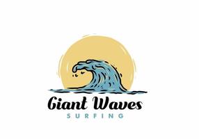 Colorful Giant wave illustration drawing vector