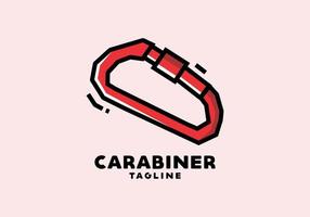 Stiff art style of red carabiner vector