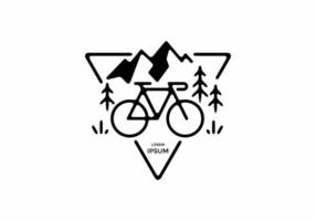 Bike mountain line art illustration vector