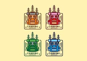 colorida ilustración plana de mochila de camping vector