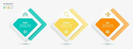 Infographic template business concept with step. vector