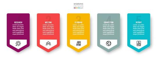 concepto de negocio de plantilla infográfica con paso. vector