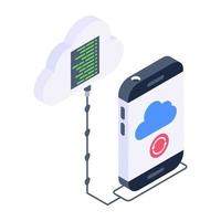 Icon of cloud content in isometric style vector