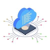 Icon of cloud content in isometric style vector