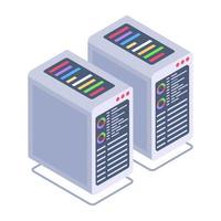 Server computing isometric style icon, cloud technology vector