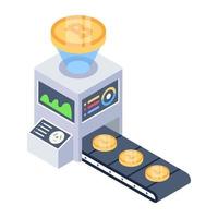 Server computing isometric style icon, cloud technology vector