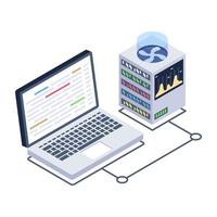Bitcoin analysis isometric style vector