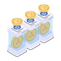 Blockchain network isometric style icon, editable vector