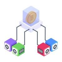 Server computing isometric style icon, cloud technology vector