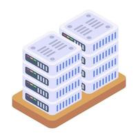 Server computing isometric style icon, cloud technology vector