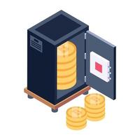 Server computing isometric style icon, cloud technology vector