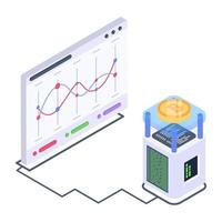 Blockchain network isometric style icon, editable vector