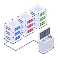 Blockchain network isometric style icon, editable vector