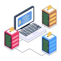 Blockchain network isometric style icon, editable vector