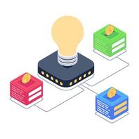 Blockchain network isometric style icon, editable vector