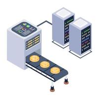 Blockchain network isometric style icon, editable vector