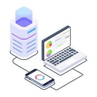 Blockchain network isometric style icon, editable vector