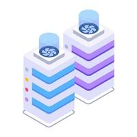 Datacenter in isometric style icon, editable vector