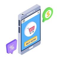 A perfect design vector of mobile shopping