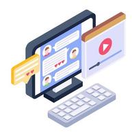 A modern style icon of online data analytics vector