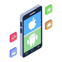 An icon design of mobile apps vector