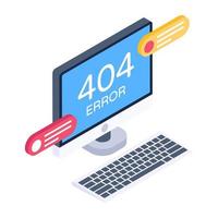 Page not found, isometric vector design of error 404