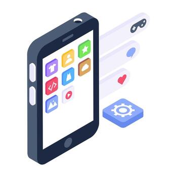 un icono de diseño de aplicaciones móviles vector