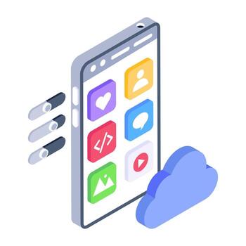 An icon design of mobile applications vector