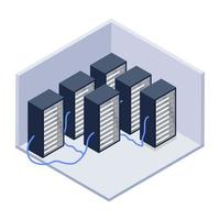 A server with ladder isometric icon design vector