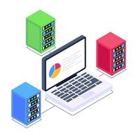 A data display icon in isometric design vector