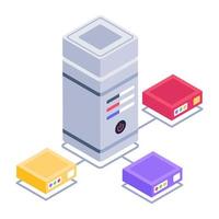 icono de contenido del servidor en estilo isométrico vector