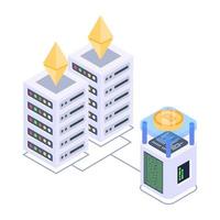 Icon of server content in isometric style vector