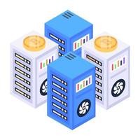 Icon of server content in isometric style vector