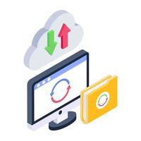 A data display icon in isometric design vector