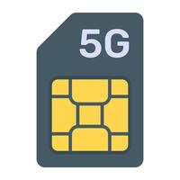 Sim card in flat icon, editable vector