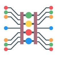 Trendy flat icon of deep learning vector