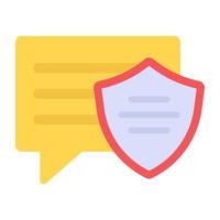 Message protection flat icon trendy and unique vector