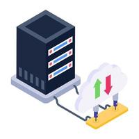 A cloud databases isometric icon vector