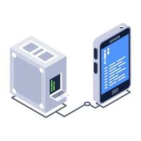 A cloud databases isometric icon vector
