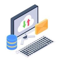 A cloud databases isometric icon vector