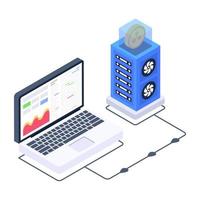 Bitcoin dataserver isometric design, editable vector
