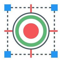 Digital target in flat icon, editable vector