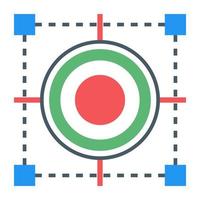 Digital target in flat icon, editable vector