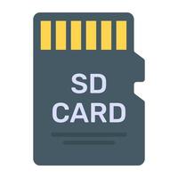 Sd card in flat icon vector